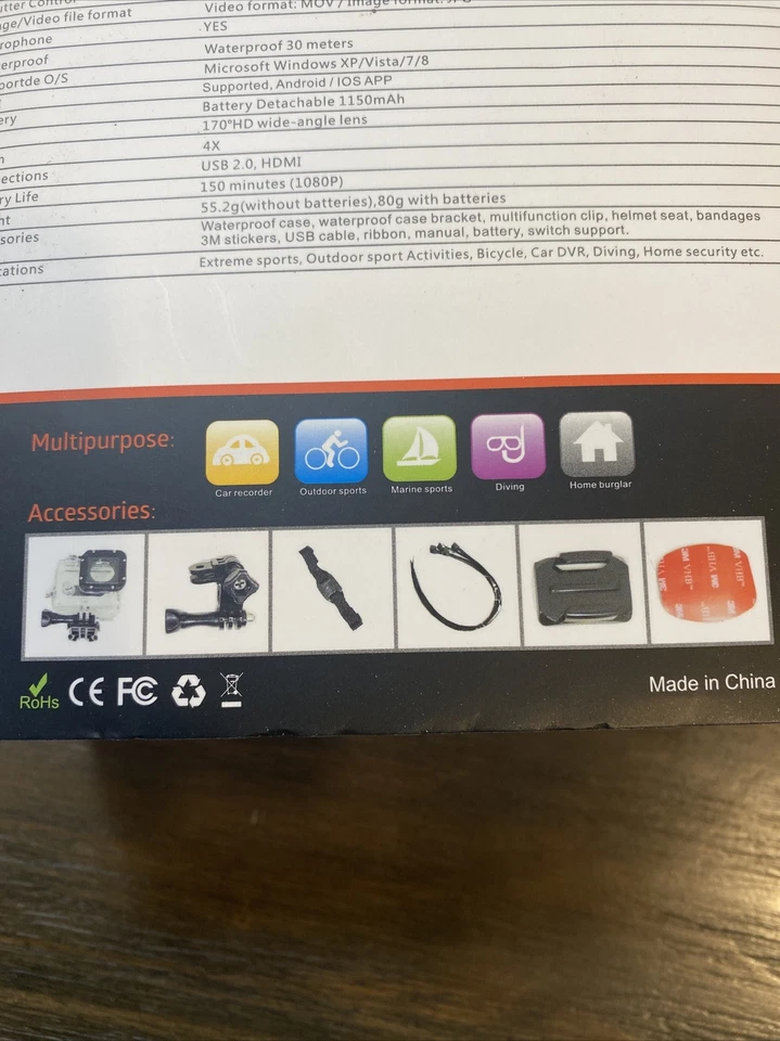 Wifi 1080P HD Sports Action Camera Cam Camcorder Waterproof IOS & Android - Image 4 of 4