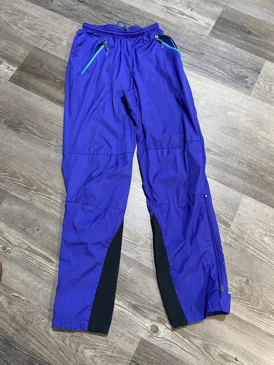 Nike MEN'S Nylon Vintage ACG TRAIL PANTS Black Purple SIZE M XL Adjustable zip