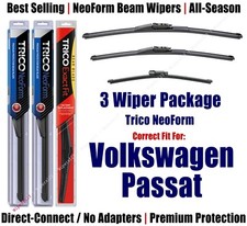 3pk Wipers Front & Rear NeoForm fit 2006-2010 Volkswagen Passat  162415/1915/11G