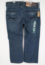 TK Axel Jeans Mens 40x30 Blue Slim Boot Bootcut Wash Stretch Denim NEW