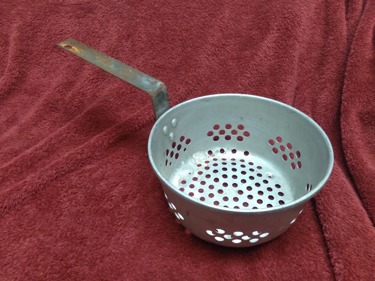 Vintage 7" Aluminum Large Hole Strainer Pot