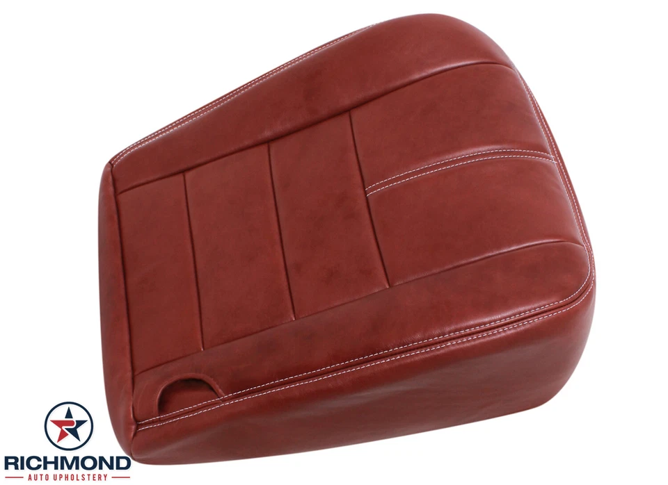 2009 F250 F350 King Ranch-Driver 侧底皮革座椅套 Chaparral Dk 红色 — 第 4/4 张图片