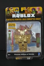 NIB ROBLOX Fantastic Frontier: Gold Corrupted Knight Mini Virtual Item Code NEW