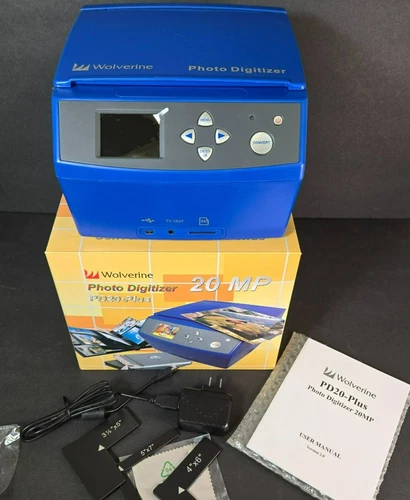 Wolverine Rapid 20MP Photo Digitizer Scanner Blue Model PD20-Plus