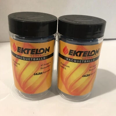 Ektelon Racquetball Balls in Original Cans, 2 Balls/Can, 2 Cans, Blue, NEW