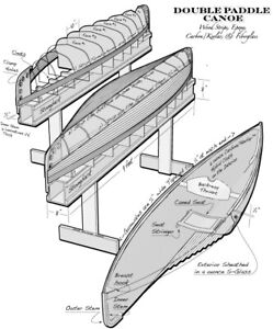 13' or 16' canoe strip wood redwood how-to build plans ebay