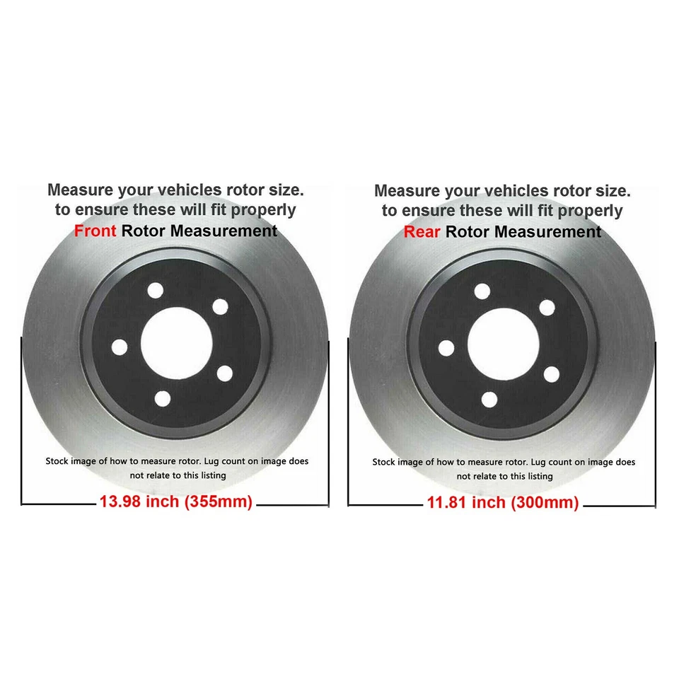 Kit de pastillas de freno de cerámica con rotores perforados delanteros traseros para Ford Mustang 2011-2014 Foto 3 de 4