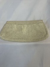 Vtg gold / off white Mesh Clutch Purse 1920's or 1930's Whiting and Davis Good