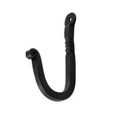 Renovators Supply Bathroom Hooks 3.5 in Black Wrought Iron Wall Mount Hooks