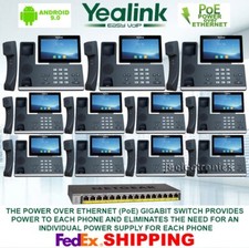 YEALINK SIP-T58W PRO GIGABIT SIP VoIP - 11 PHONES NETGEAR GS116LP PoE SWITCH