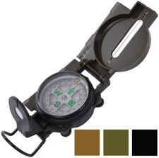 Lensatic Marching Compass Liquid Filled Camping Outdoor Tactical