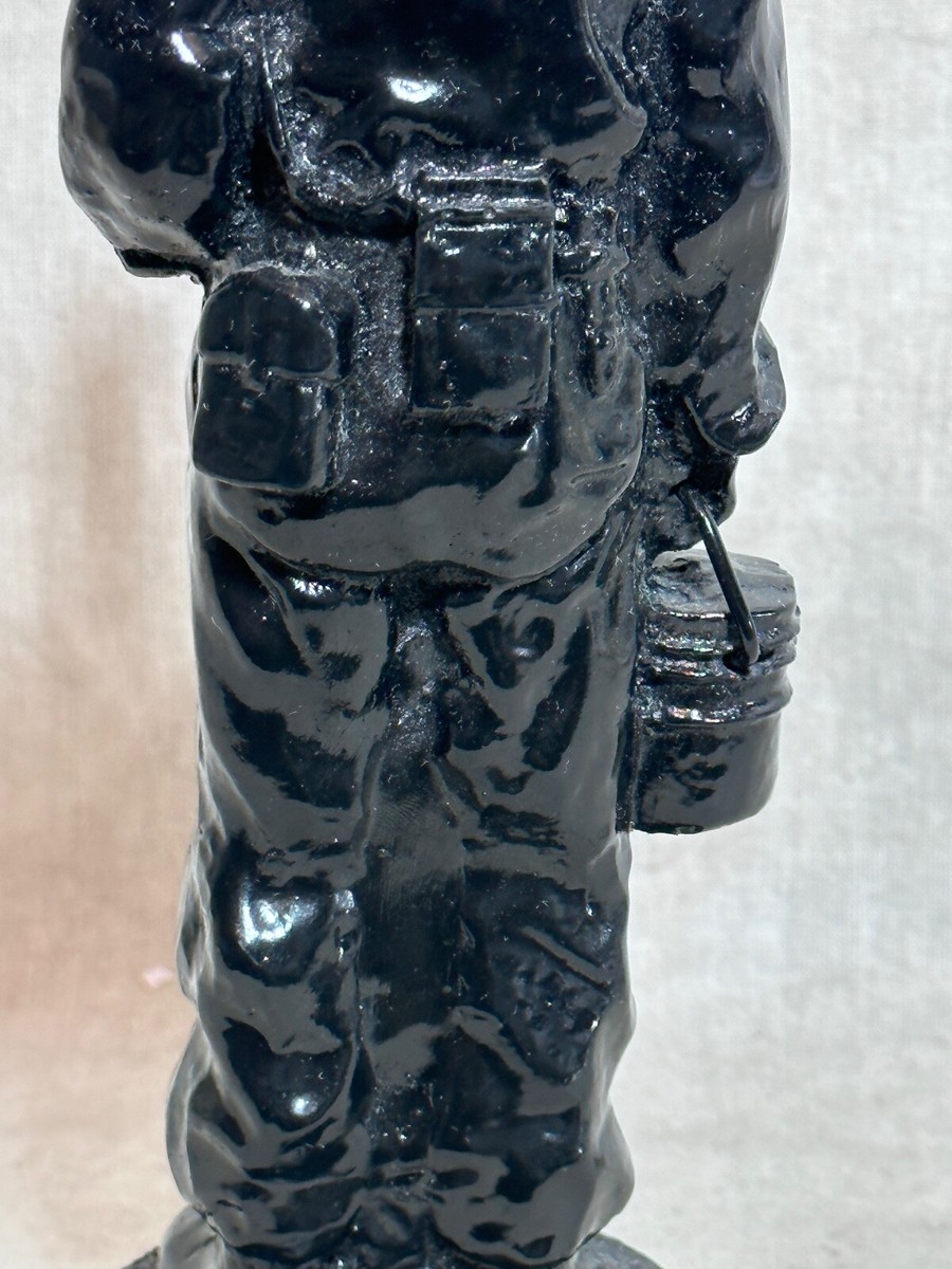 Vintage Coal Miner Statue Figurine Made of Compressed Coal