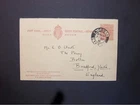 GB Stationery KGVI 2d red-brown Reply Postcard buff card size f Used H&B CP105a