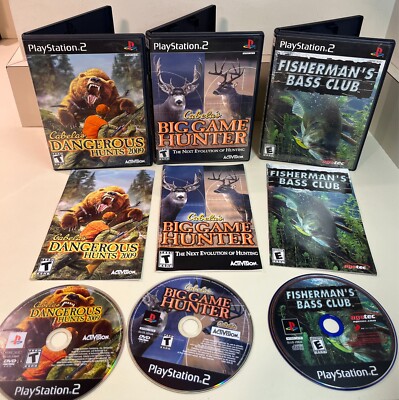Sony PS2 3 Game Hunting Lot, Cabela's Dangerous Hunt & More, Read for Games