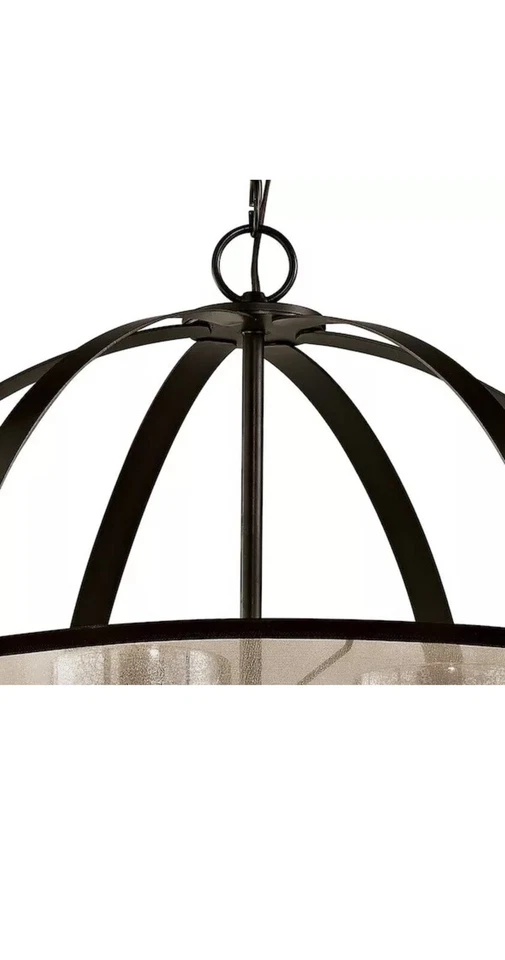 **EXCELENTE** Lámpara de araña en bronce frotado con aceite incandescente cuatro luces, 24 pulgadas Foto 3 de 4