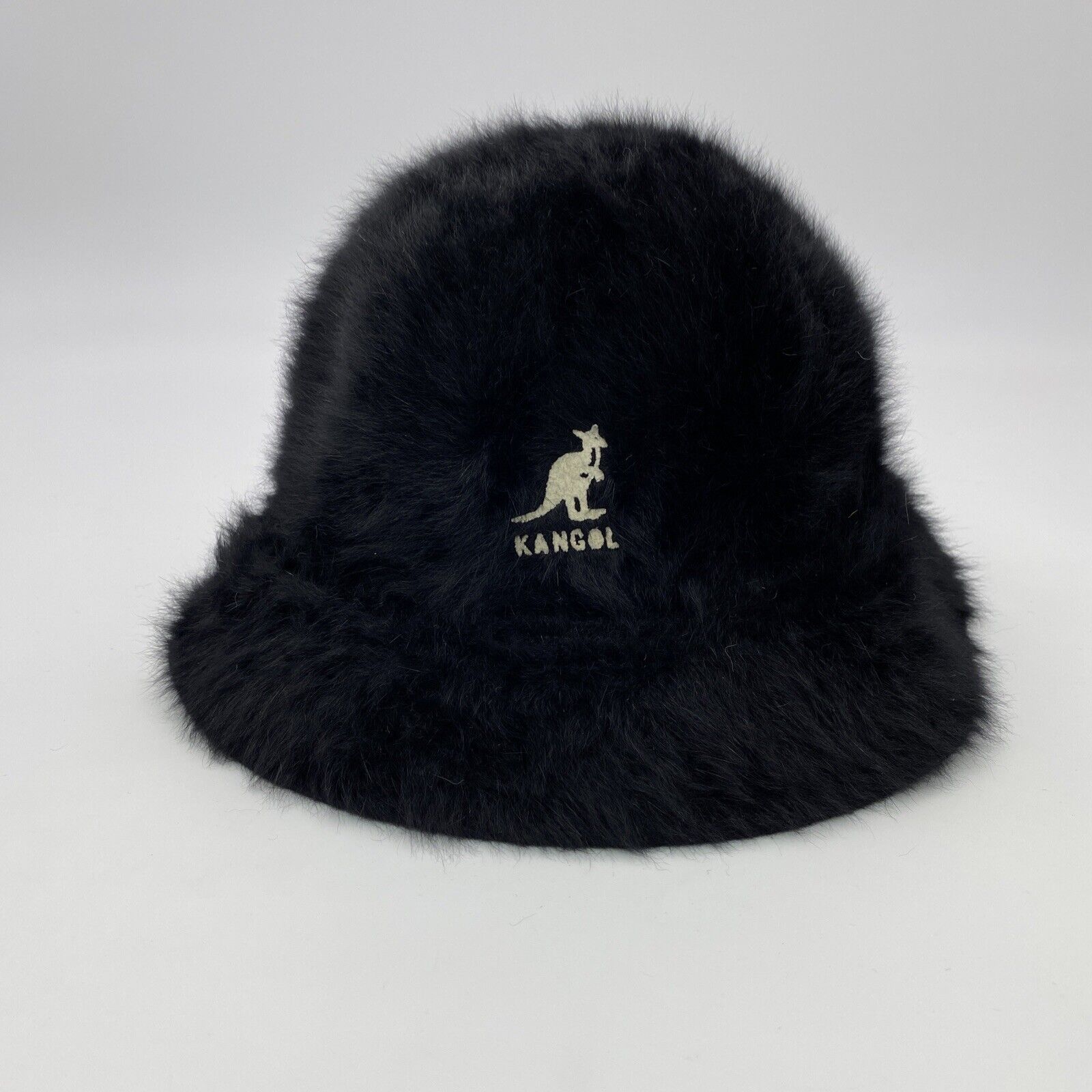 VTG KANGOL FURGORA 6041 BIN BUCKET HAT REGULAR BLACK ANGORA RABBIT FUR BLEND 