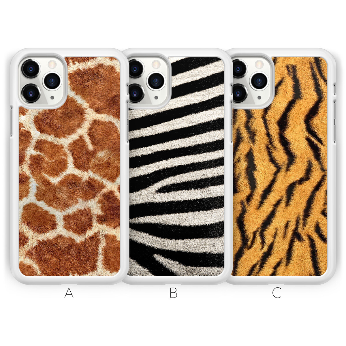 Tiger Zebra Giraffe Print Phone Case for iPhone 13 Pro Max