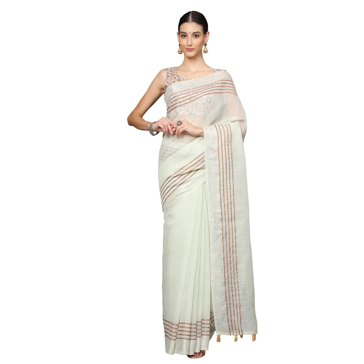 light green saree with blouse