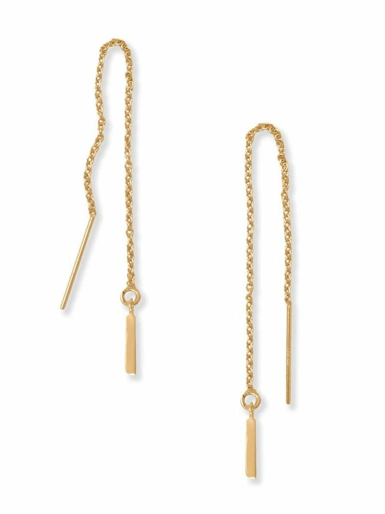 Gold Threader Earrings - Long Chain Earrings 14K Gold Filled