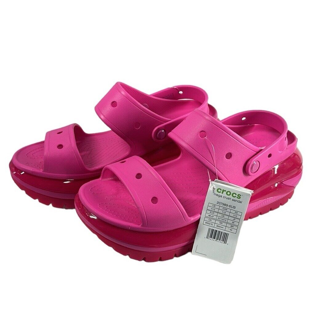 Crocs Classic Mega Crush Clog sandal platform fuschisa pink Crocs Classic Mega Crush Clog sandal platform fuschisa pink