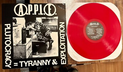 A.P.P.L.E. Plutocracy = Tyranny & Exploitation RED Color Vinyl LP Apple And 1988