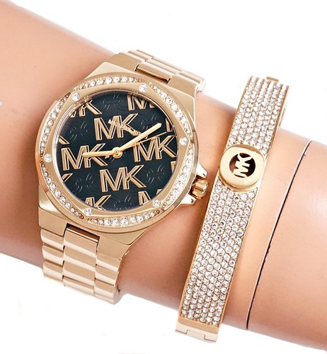 Montre Michael Kors montre pour femme montre-bracelet Lennox MK7404 IP or neuve - Photo 2 sur 11