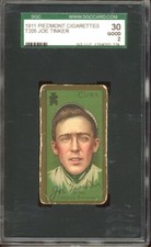 1911 T205 Piedmont Cigarettes Baseball Joe Tinker SGC 2