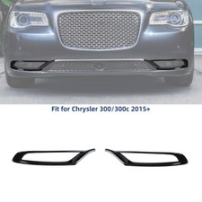 Front Fog Light Lamp Cover Trim Bezels For Chrysler 300 2015 Black Accessories Front Fog Light Lamp Cover Trim Bezels For Chrysler 300 2015 Black Accessories