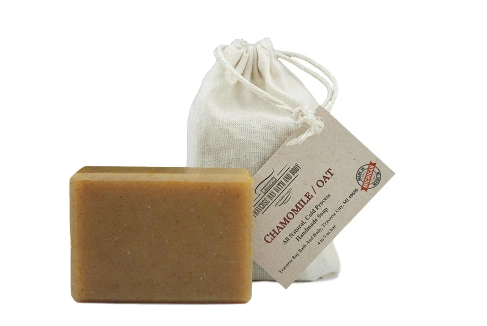 Chamomile Oat, all natural handmade soap, Cold process, Large 5.5-6 oz - Image 4 of 4