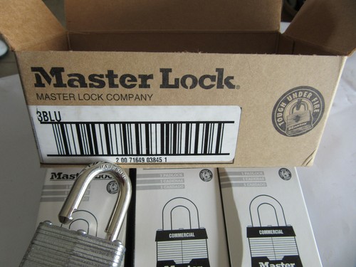 6 Master Lock 3BLU Safety Lockout 1-1/4" High Keyed Different with 2 Keys NEW!!! - Picture 2 of 2