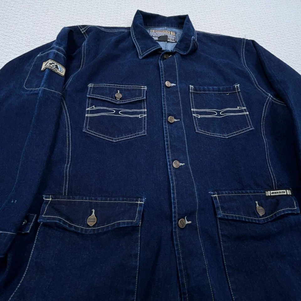 Chaqueta Denim Boss De Colección Hombres XL Tareas Barm Urban Expedition Hip Hop Cyber Suelta Foto 3 de 4