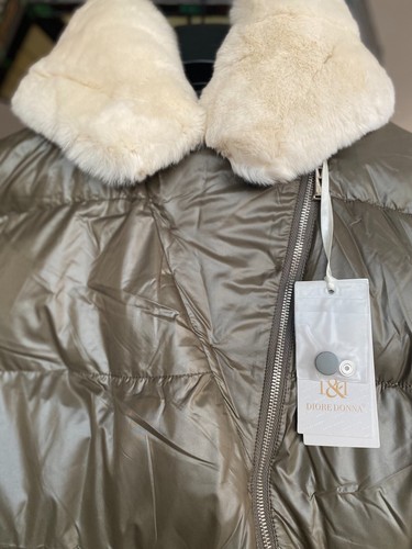 Winter Women Lightweight Coat Water-Resistant Hooded Removable Fur Puffe Green L - Picture 4 of 10