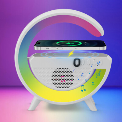 3in1 LED RGB Nachtlicht Lampe Bluetooth Lautsprecher Handy Wireless Charger DHL