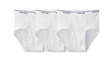 Fruit of the Loom Men's White Briefs Underwear, 3 Pack, Sizes S-5XL
