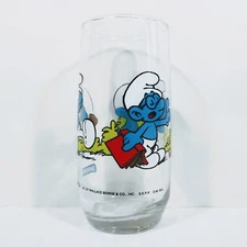 1982 Glass The Smurfs Brainy Smurf