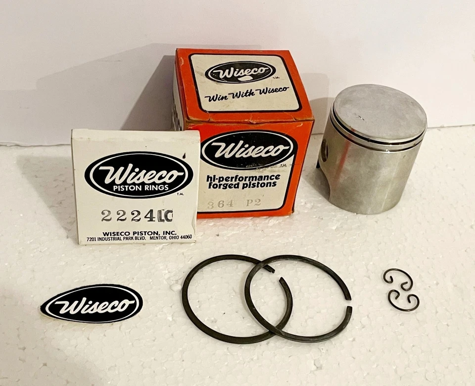 WISECO Suzuki RM125 '75 Piston Kit 56.5mm NEW 364P2 Piston, rings & circlips Nos - Image 4 of 4