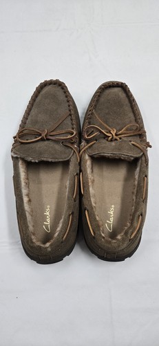 Clarks Danville Leder Obermaterial Hausschuhe Herren Größe 13M braun neu ohne Etikett