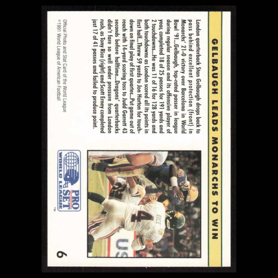 World League #2 1991 Pro Set WLAF Football Card NFL NM - Image 2 of 3