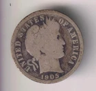 1905-P BARBER DIME 90% SILVER PHILADELPHIA 10¢ UNITED STATES AMERICA TEN CENTS