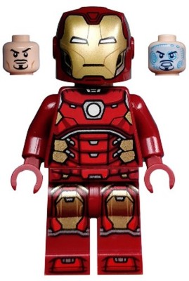LEGO  Minifig sh0612 - Iron Man - Silver Hexagon on Chest Minifigur - Neuware vo