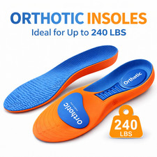 Orthotic Insoles Arch Support Plantar Fasciitis Flat Feet Back & Heel Pain 3-12
