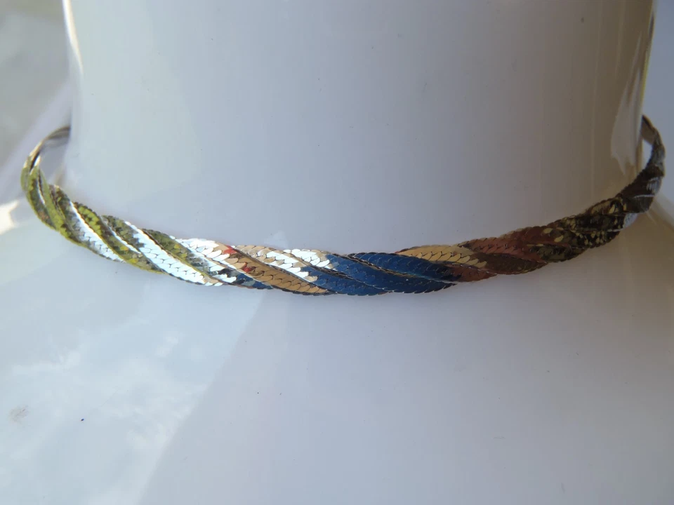 Pulsera Aurafin de espiga trenzada de oro blanco de 10 quilates 2,87 g Foto 2 de 4