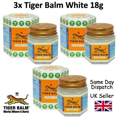 TIGER BALM 3x WHITE BALM TIGER WHITE 21ML NEW STOCK - Relief From Headache, aches & pains