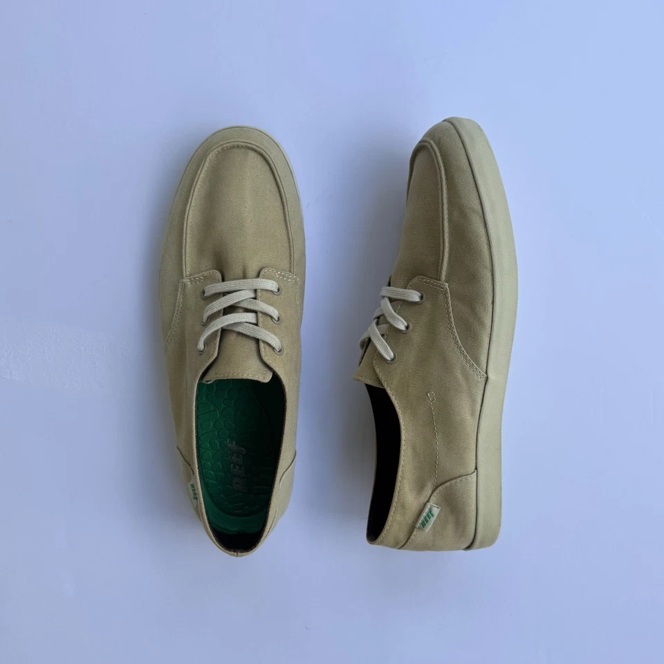 Zapatos para hombre Reef Deck Hand 2 talla 12 lona tostada informales bote skate surf 3261 Foto 2 de 4