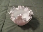 Fenton milk glass silvercrest ruffled edge tulip vase
