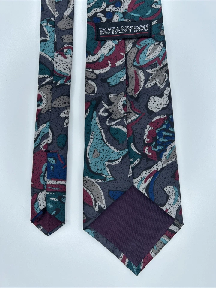 Corbata de cuello Botany 500 para hombre de colección floral, verde azulado, granate, azul real, gris, negro Foto 4 de 4
