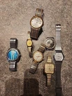 Vintage Lot Of Watches Elgin Timex Advance Hallmark Pallas Exquisit