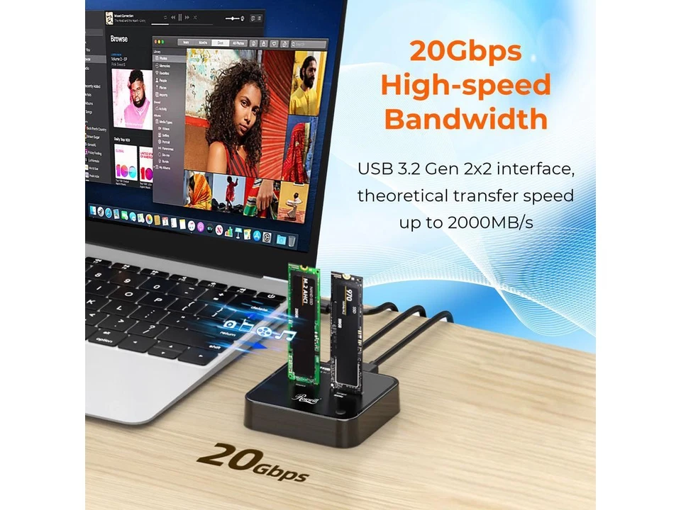 Rosewill USB3.2 Gen2x2 Type-C M.2 NVMe Drive Duplicator, SSD Cloner/Copier, Tool - Image 4 of 4