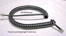 5-Pack Lot Dark Gray Black 9Ft Nortel Phone Handset Cord Norstar T7316e Curly