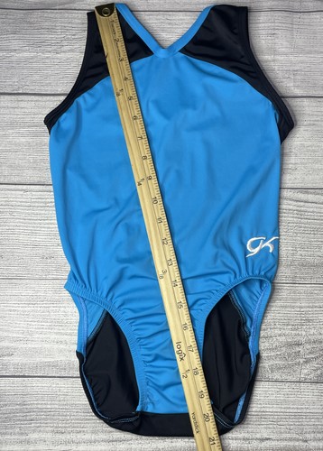 GK Elite Leotard CL Girls L Large Blue & Black Leotard - Picture 7 of 16